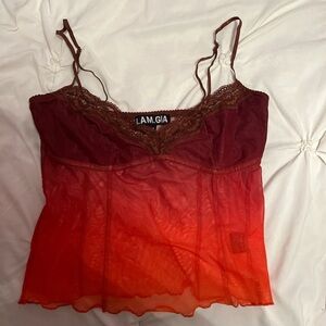 I.AM.GIA Red and Orange Gradient Camisole